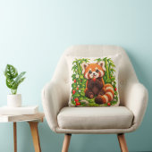 Kawaii Rode Panda Aardbeituin Worpkussen Kussen (Stoel)