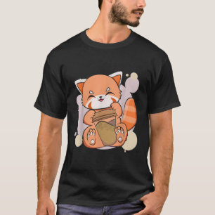 Kawaii rode panda Drink koffiekopje anime Beer T-shirt
