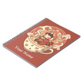 Kawaii Rode Panda Koffie Studie Spiraal Notebook Notitieboek (Linkerzijde)