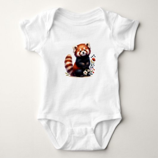 Kawaii Rode Panda Ontwerp | Whimsical Wezen Romper (Voorkant)