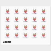 Kawaii Rode Ramen Kom Cartoon Ronde Sticker (Vel)