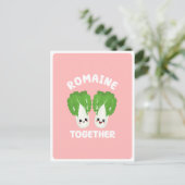 Kawaii Romaine Lettuce Koppel Groente Eten Grappi Briefkaart (Staand voorkant)