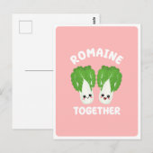 Kawaii Romaine Lettuce Koppel Groente Eten Grappi Briefkaart (Voorkant / Achterkant)