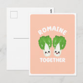  Kawaii Romaine Lettuce Koppel Groente Voedsel Pun Briefkaart (Voorkant / Achterkant)