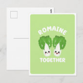  Kawaii Romaine Lettuce Koppel Groente Voedsel Pun Briefkaart (Voorkant / Achterkant)