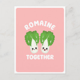  Kawaii Romaine Lettuce Koppel Groente Voedsel Pun Briefkaart
