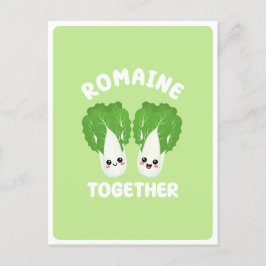 Kawaii Romeinse Lettuce Koppel Groente Eten Pun Briefkaart
