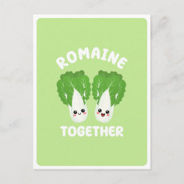 Kawaii Romeinse Lettuce Koppel Groente Eten Pun Briefkaart