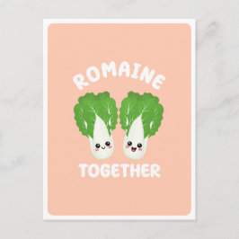 Kawaii Romeinse sla koppel groente voedsel grap Briefkaart