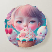 Kawaii   rond kussen (Achterkant)