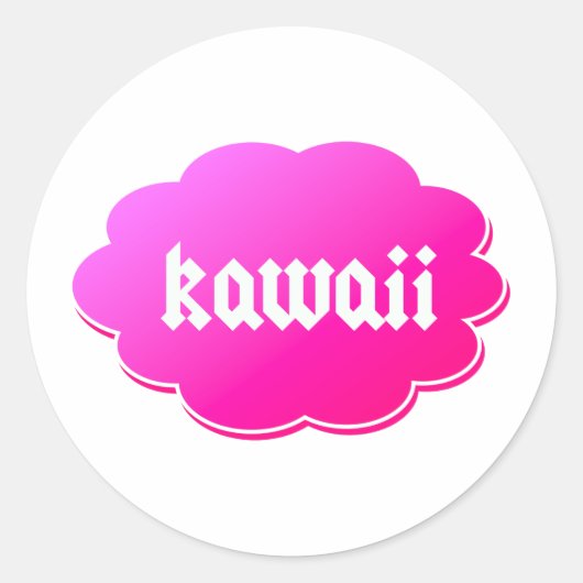 Kawaii Ronde Sticker (Voorkant)