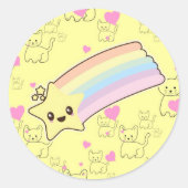 Kawaii Ronde Sticker (Voorkant)