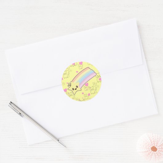 Kawaii Ronde Sticker (Envelop)