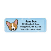 Kawaii rood vest Welsh Corgi Etiket (Voorkant)