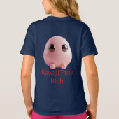 Kawaii Roze Blob — Cute 3D Karakter T-shirt (Achterkant)