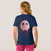 Kawaii Roze Blob — Cute 3D Karakter T-shirt (Achterkant volledig)