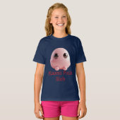 Kawaii Roze Blob — Cute 3D Karakter T-shirt (Voorkant volledig)