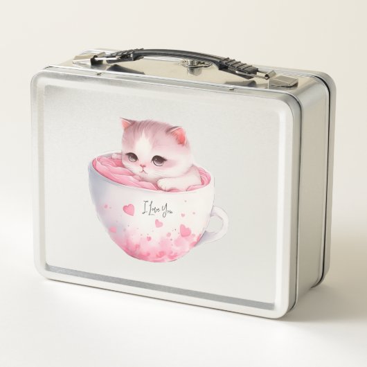 Kawaii Roze Chibi Cat met een teugelkruid (Achterkant)