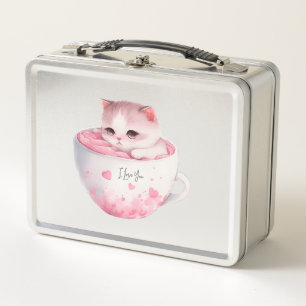 Kawaii Roze Chibi Cat met een teugelkruid