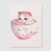 Kawaii Roze Chibi Cat met een teugelkruid (Voorkant)