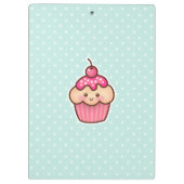 Kawaii Roze Cupcake en de Leuke Blauwe Stippen van Klembord (Achterkant)