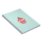 Kawaii Roze Cupcake en de Leuke Blauwe Stippen van Notitieboek (Rechterzijde)