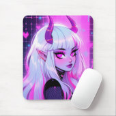 Kawaii roze demon meisje muismat (Met muis)