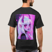Kawaii roze demon meisje t-shirt (Achterkant)
