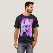 Kawaii roze demon meisje t-shirt (Voorkant volledig)