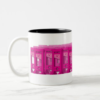 Kawaii Roze Guillotine leger koffie mok. Hak Chop! Tweekleurige Koffiemok