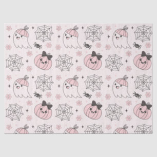Kawaii Roze Halloween Patroon met Geest, Pompoen Tissuepapier