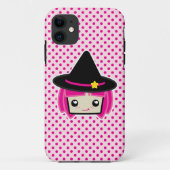 Kawaii Roze Harige Heks iPhone Hoesje (Achterkant)
