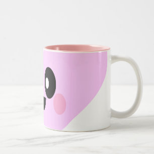 KAWAII ROZE HART CLOSE-UPVALENTIJNSDAG LIEFDE BOK TWEEKLEURIGE KOFFIEMOK