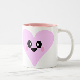 KAWAII ROZE HARTEN VALENTIJN DAG MOKEKOP TWEEKLEURIGE KOFFIEMOK