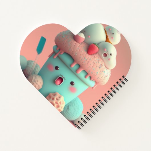 Kawaii roze ijs notitieboek (Achterkant)
