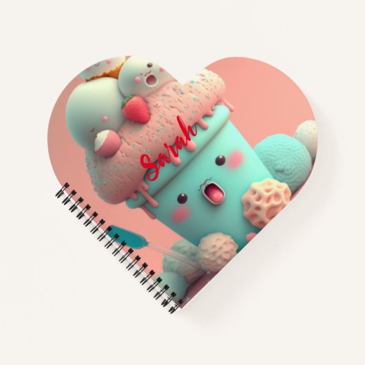 Kawaii roze ijs notitieboek (Voorkant)