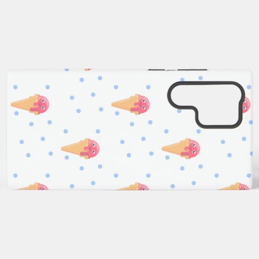Kawaii roze ijs op wit ijs samsung galaxy hoesje (Achterkant horizontaal)
