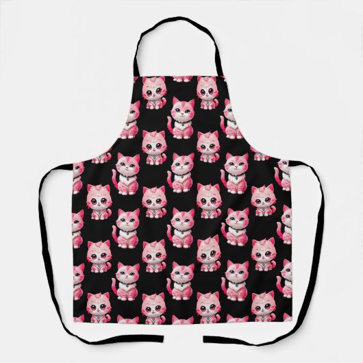 Kawaii Roze Kitty Katten Ontwerp  Schort (Voorkant)