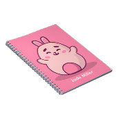 Kawaii roze konijn gepersonaliseerde naam notitieboek (Rechterzijde)