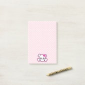 Kawaii roze lint schedel post-it® notes (Op bureau)