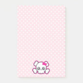 Kawaii roze lint schedel post-it® notes (Voorkant)