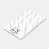 Kawaii roze lint schedel post-it® notes (Schuin)