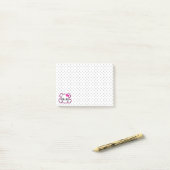 Kawaii roze lint schedel post-it® notes (Op bureau)