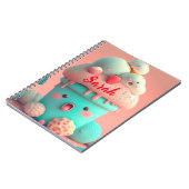 Kawaii roze notitieboek van schattig ijs (Linkerzijde)