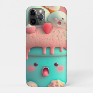 Kawaii roze notitieboek van schattig ijs Case-Mate iPhone case