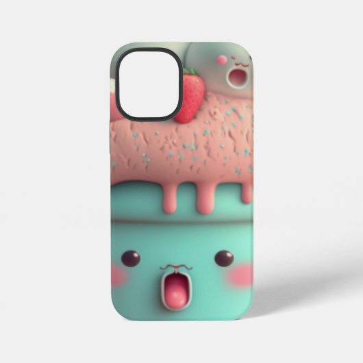 Kawaii roze notitieboek van schattig ijs iPhone hoesje (Achterkant)
