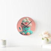 Kawaii roze notitieboek van schattig ijs ronde klok (Huis)