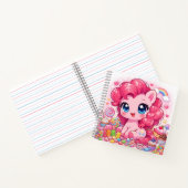 Kawaii Roze Pony Chibi Kunst Notitieboek (Binnen)
