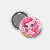 Kawaii Roze Pony Chibi Kunstmagneet Magneet (Voorkant / Achterkant)