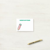 Kawaii Roze Potlood Post-it® Notes (Op bureau)